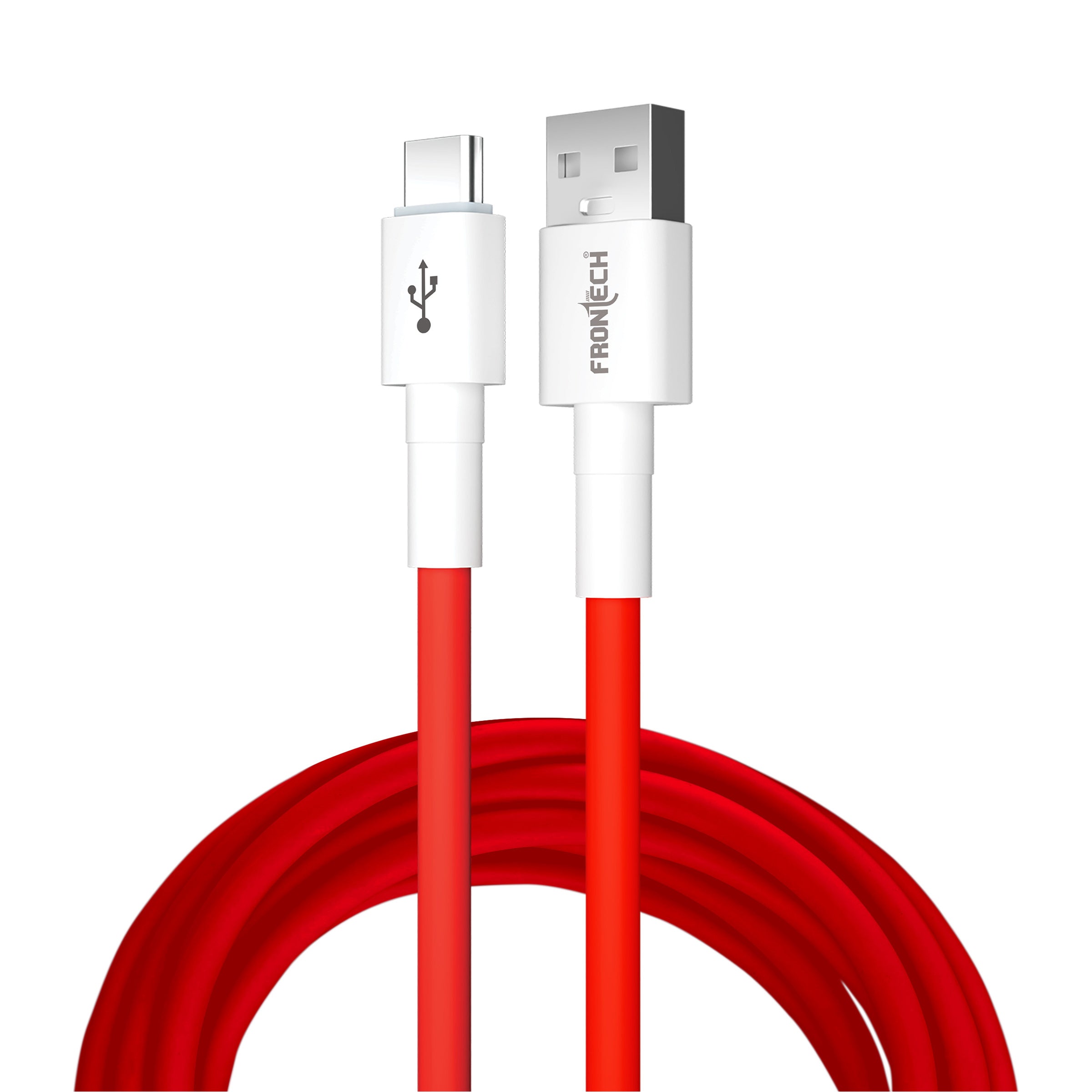 Frontech USB Type-C Fast Charging Cable | 100W Power Delivery | 1M Durable & Bend-Resistant | SuperSpeed Data Transfer | Red & White (FT-1047) Frontech USB Type-C Fast Charging Cable | 100W Power Delivery | 1M Durable & Bend-Resistant | SuperSpeed Data Transfer | Red & White (FT-1047)